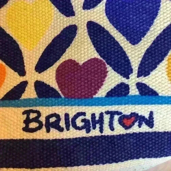 Giant Brighton Tote Shopper’s Canvas Bag Love Themed Hearts Gift New NWT - Picture 15 of 15
